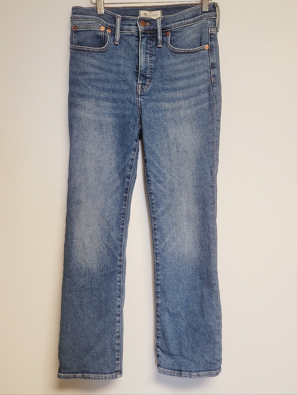 Madewell Cali Demi-Boot Medium Wash High Waist Denim Blue Jeans Size 28×28